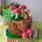 log Mushrooms Happy Birthday chocolate Cake for Kids With Name