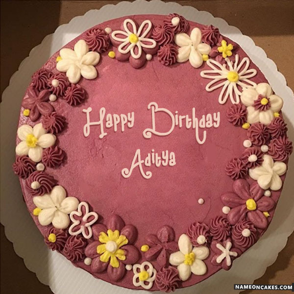 Happy Birthday Aditya Cake Balloon - Greet Name