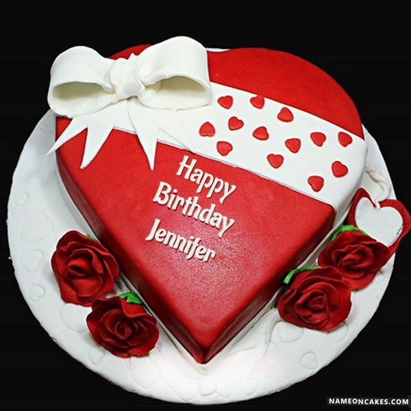 Happy Birthday Cake Photo With Name for Jennifer